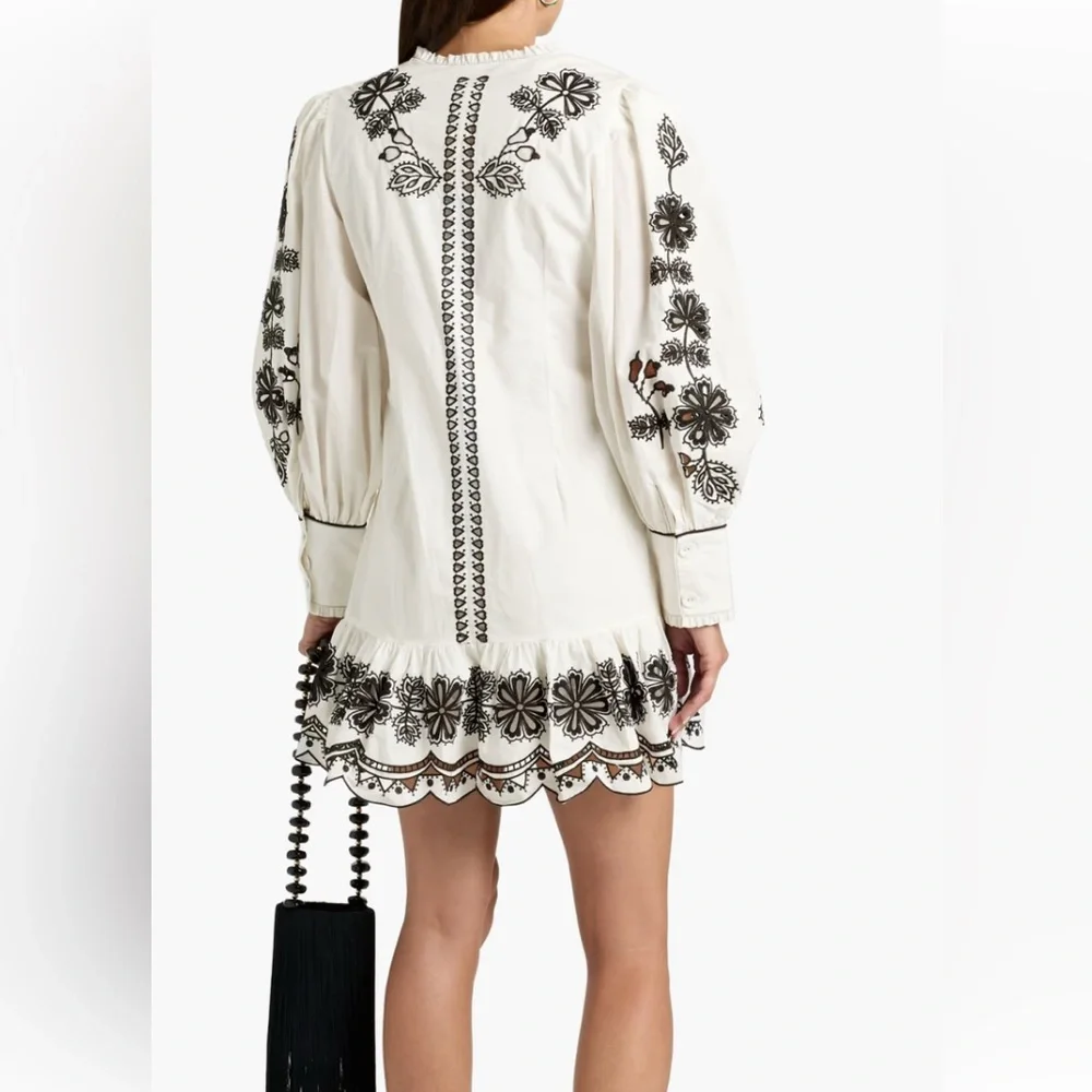 FARM Rio White & Black with Black Embroidery Dress - Picture 3 of 9